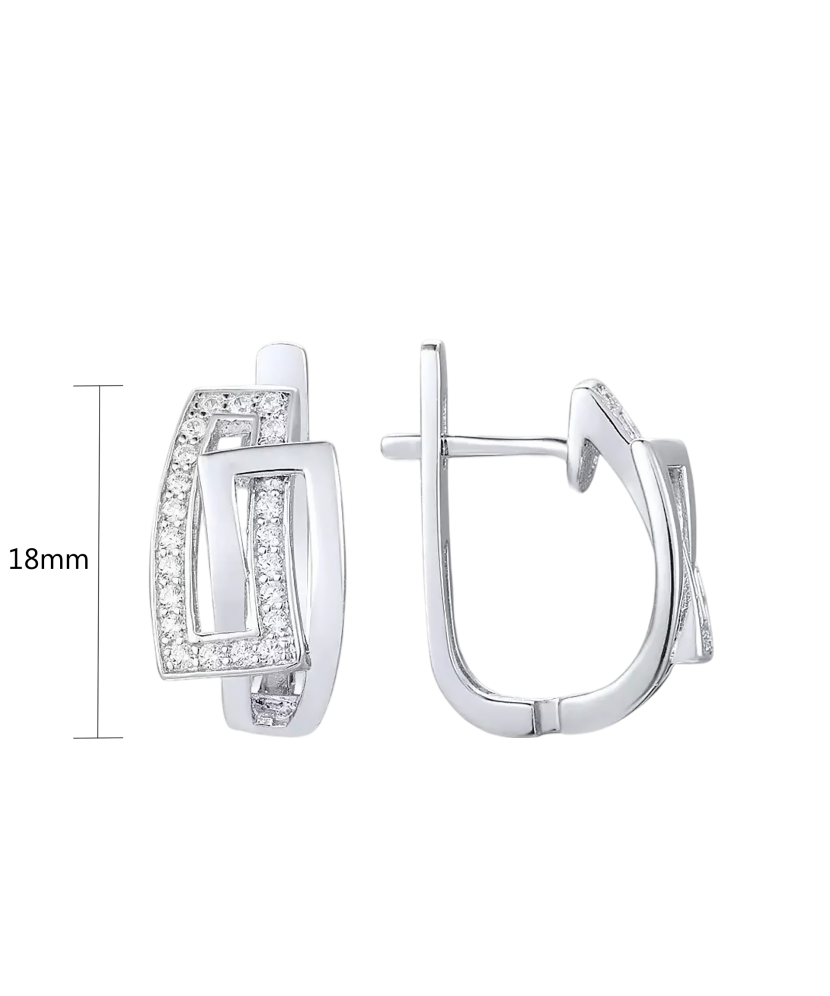 Hõbedast kõrvarõngad tsirkoonide