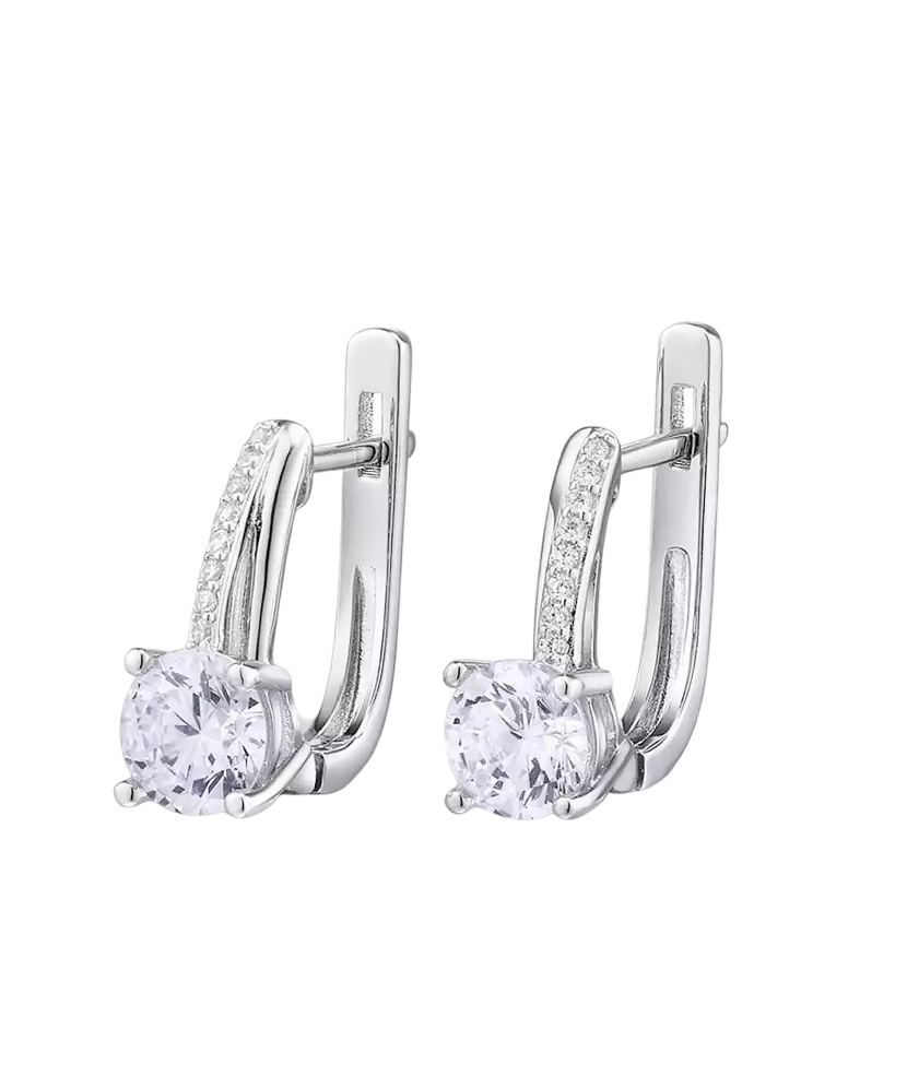 Серьги из серебра с цирконами