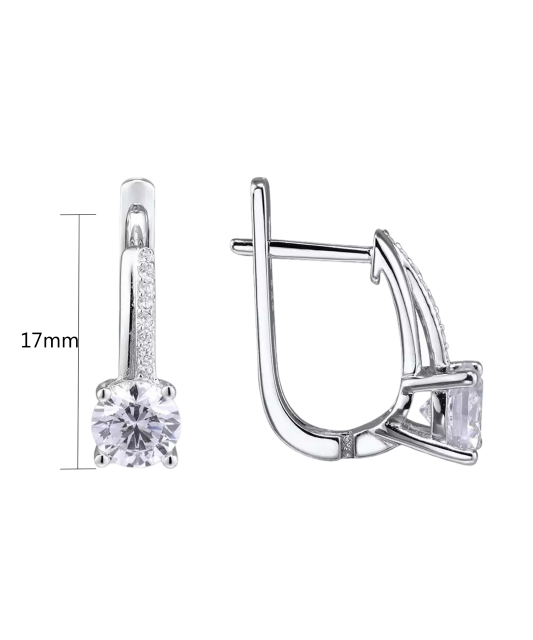 Серьги из серебра с цирконами