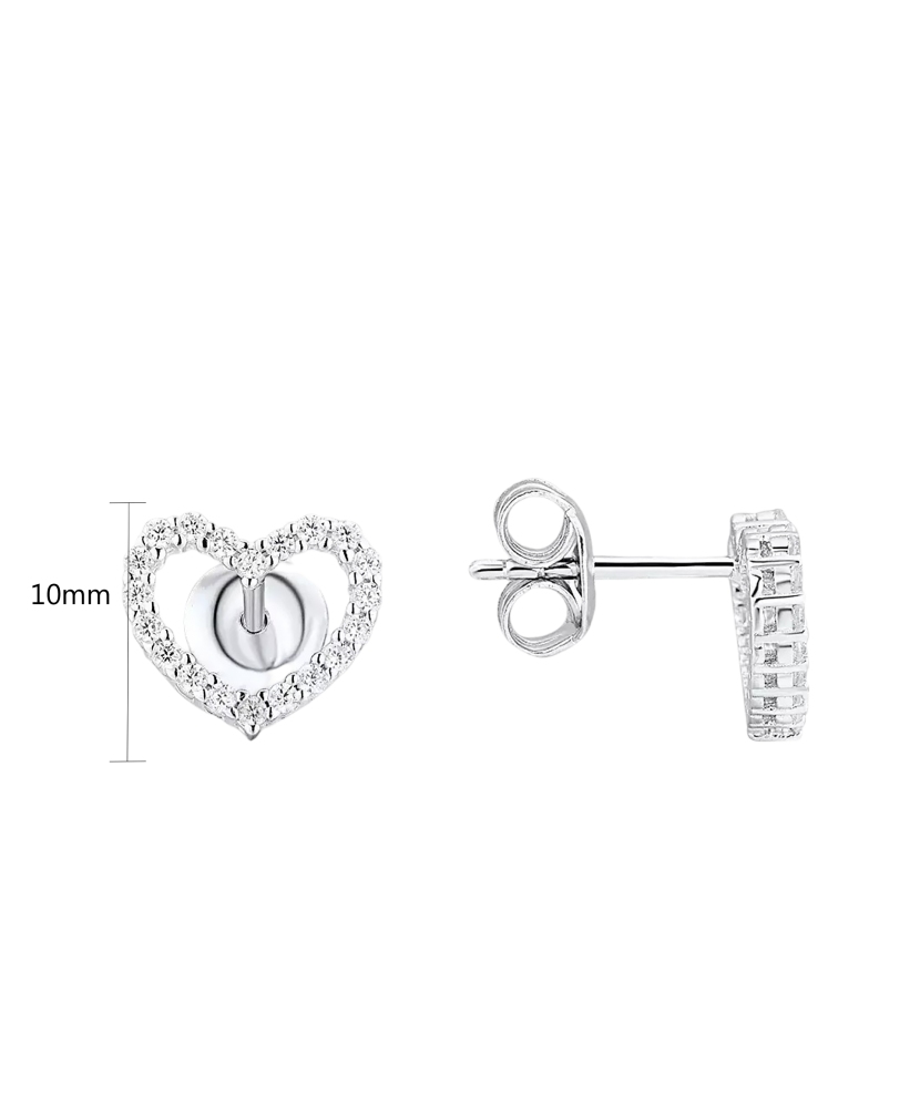 Hõbedast kõrvarõngad tsirkoonide "Südas"