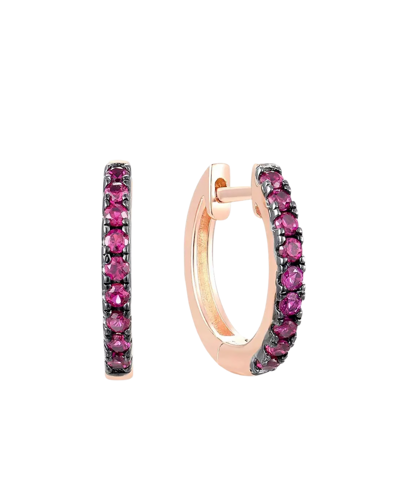 Kullatud Hõbedast kõrvarõngad nanorubiinide