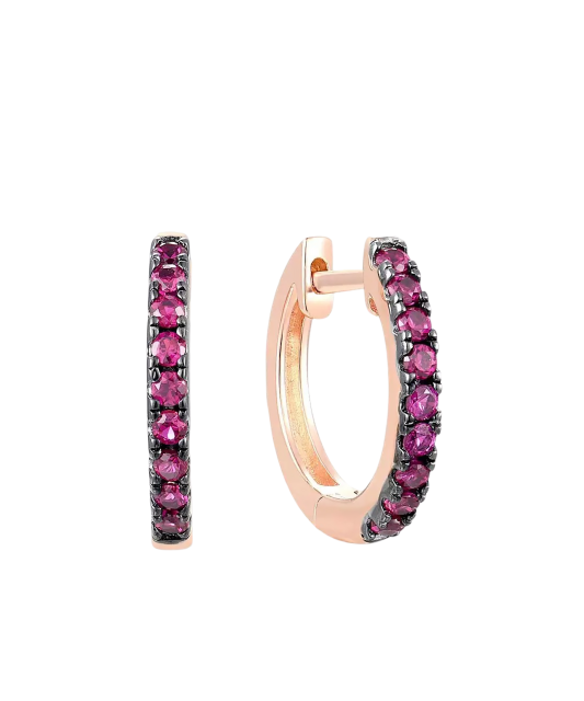 Kullatud Hõbedast kõrvarõngad nanorubiinide