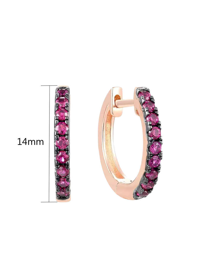 Kullatud Hõbedast kõrvarõngad nanorubiinide