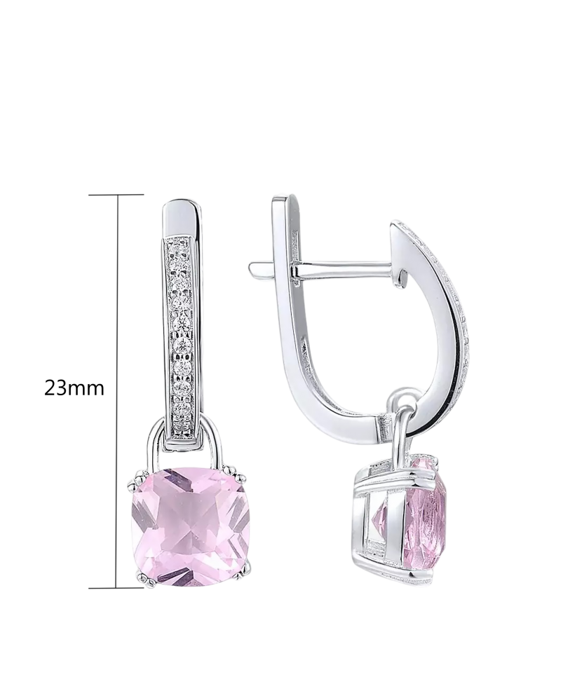 Hõbedast kõrvarõngad tsirkoonide