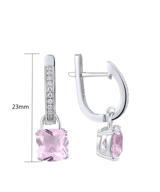 Hõbedast kõrvarõngad tsirkoonide