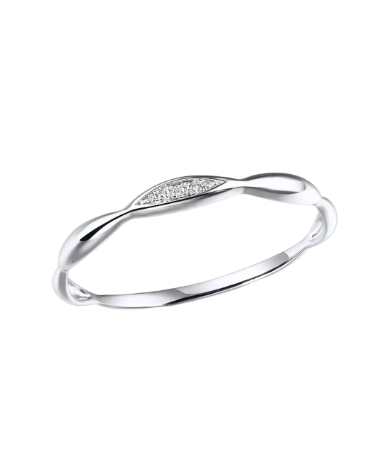 Valgest kullast sõrmus teemantidega