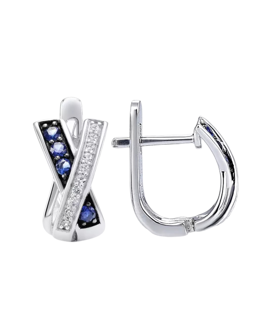 Серьги из серебра с цирконами