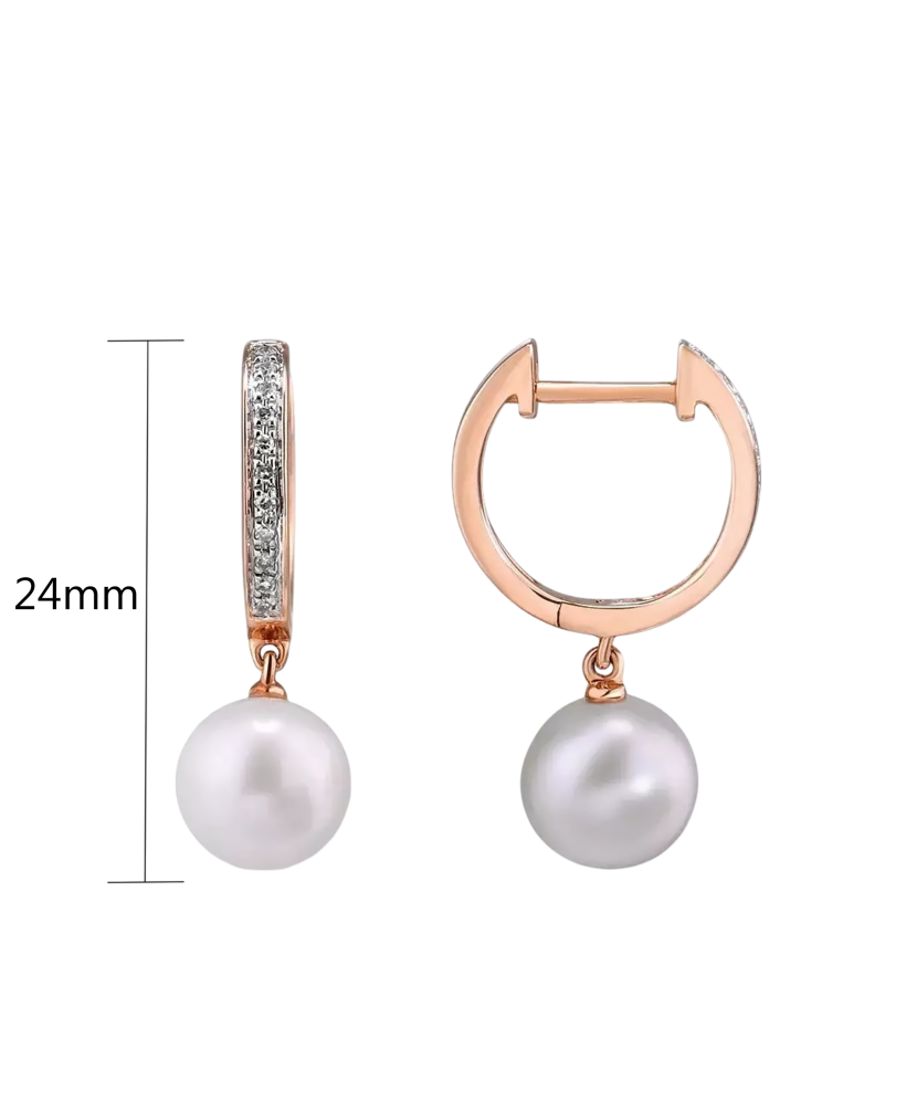 Kuldkõrvarõngad teemantidega ja pärlitega