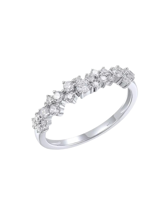 Кольцо из серебра с фианитами