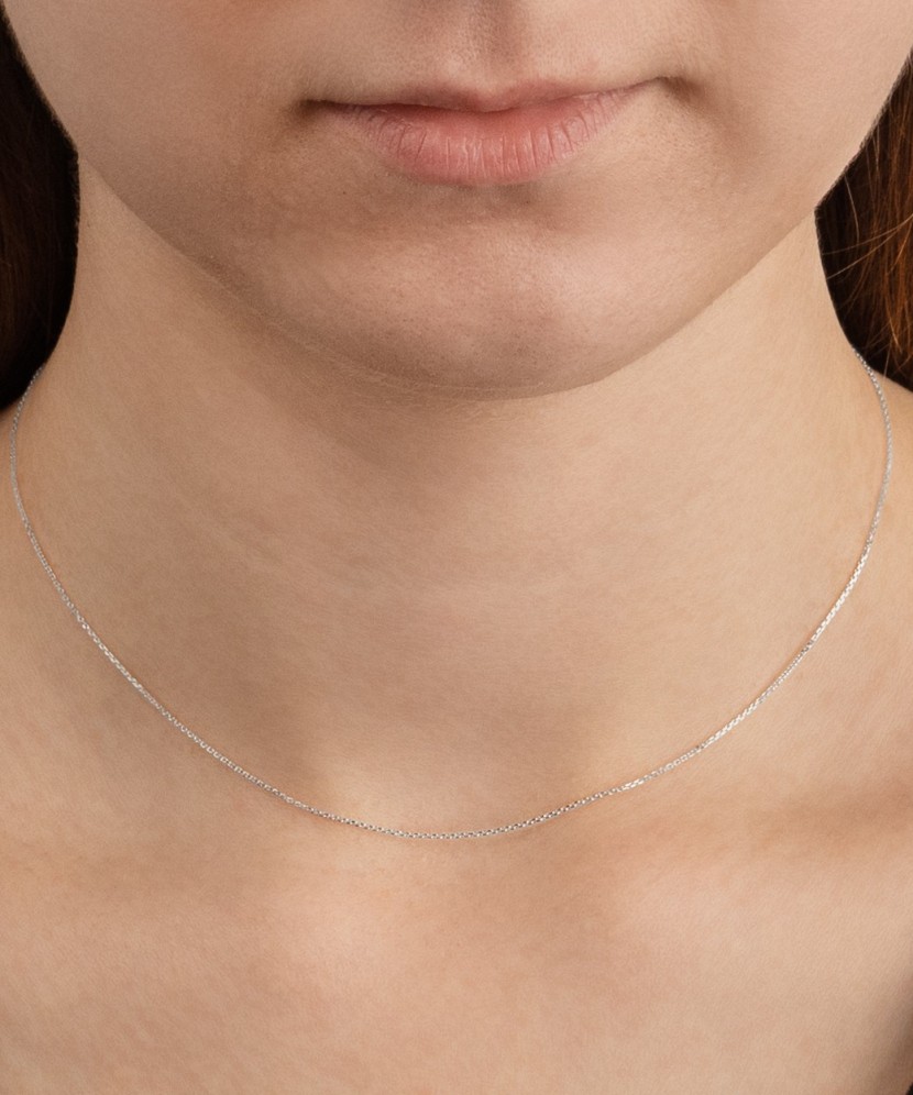 Valgest kullast kett "Anchor"