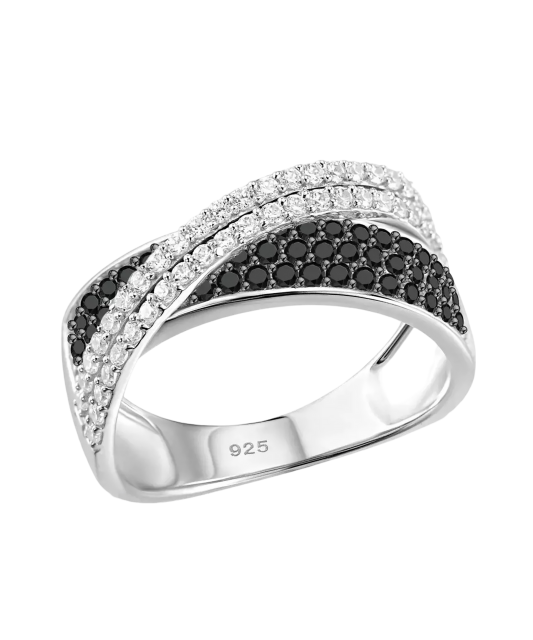 Hõbesõrmus tsirkoonidega ja spinelliga