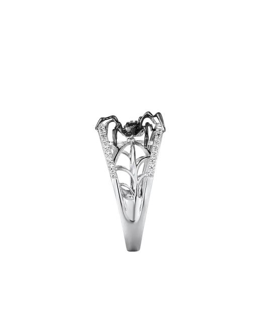 Hõbesõrmus tsirkoonidega ja spinelliga "ämblik"