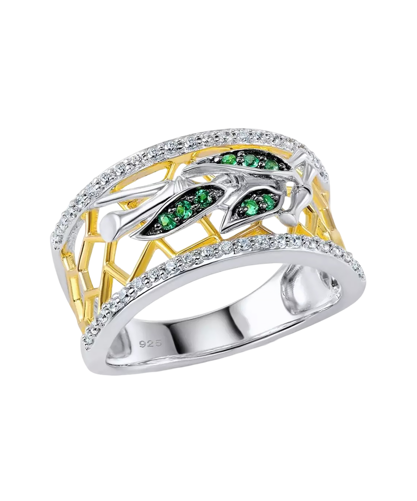 Кольцо из серебра с фианитами