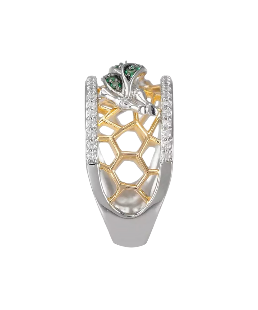 Кольцо из серебра с фианитами