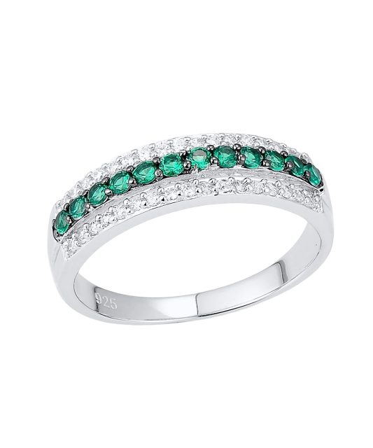 Hõbesõrmus tsirkoonidega ja spinelliga