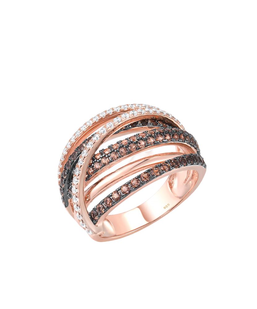 Kullatud Hõbesõrmus tsirkoonidega ja spinelliga