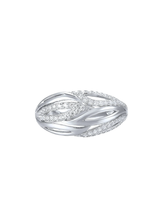 Кольцо из серебра с фианитами