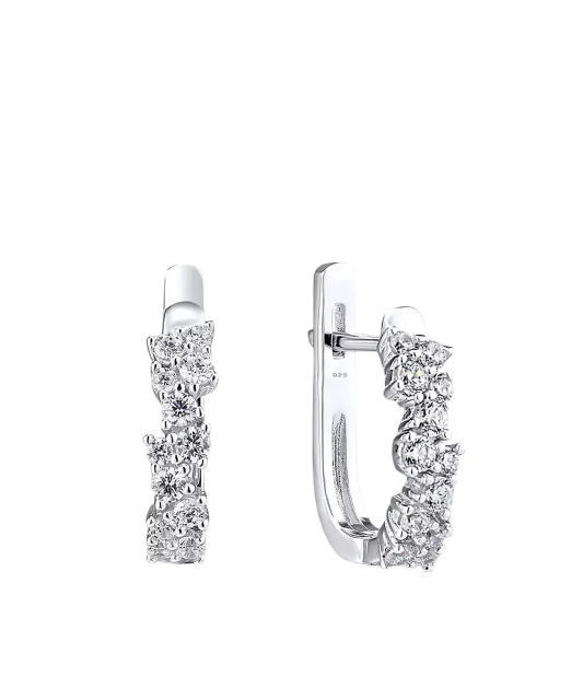 Hõbekõrvarõngad tsirkoonidega