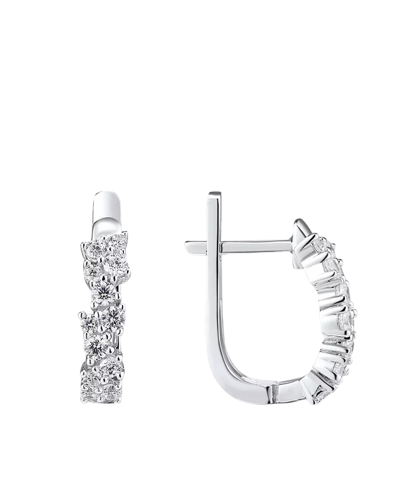 Hõbekõrvarõngad tsirkoonidega