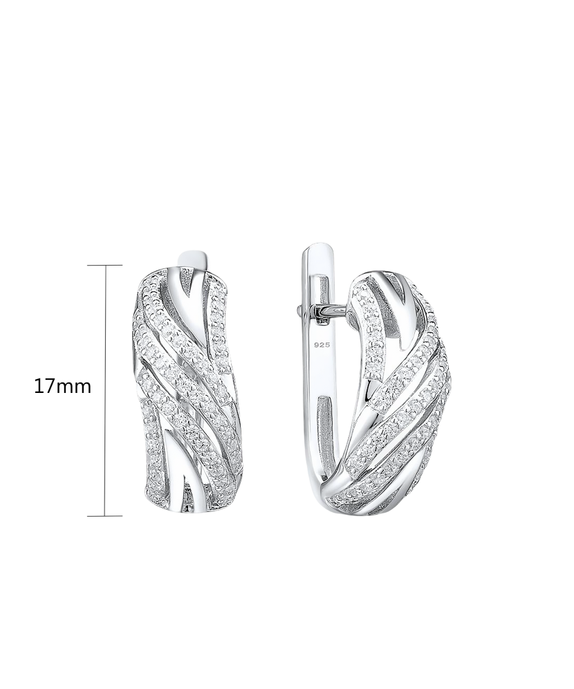 Hõbekõrvarõngad tsirkoonidega