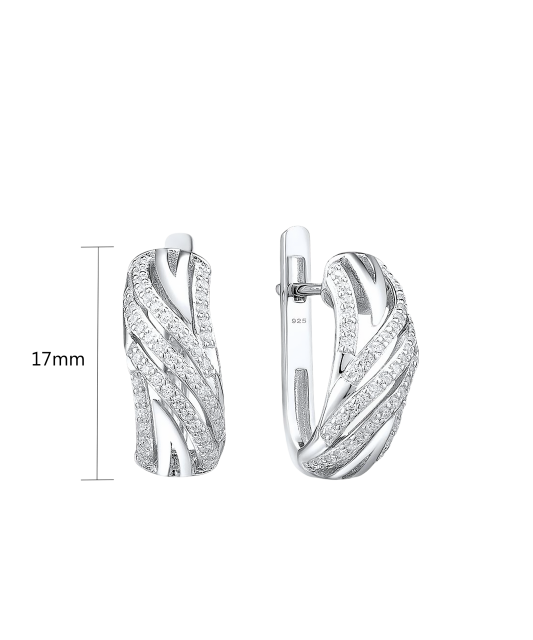 Hõbekõrvarõngad tsirkoonidega