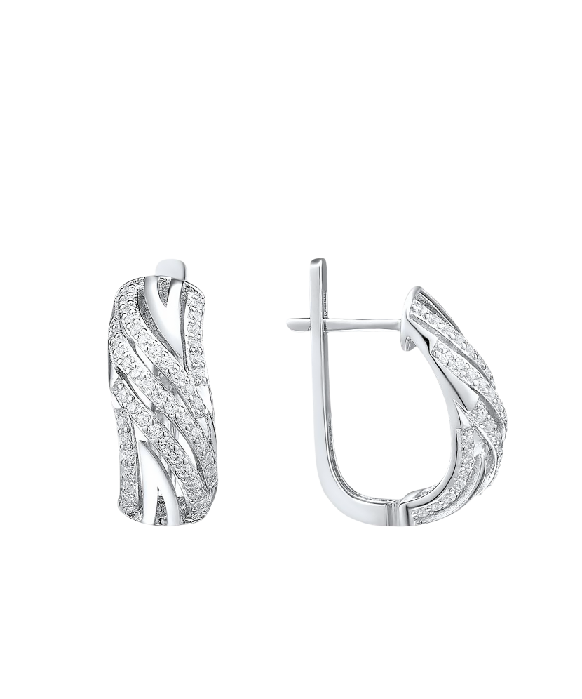 Hõbekõrvarõngad tsirkoonidega