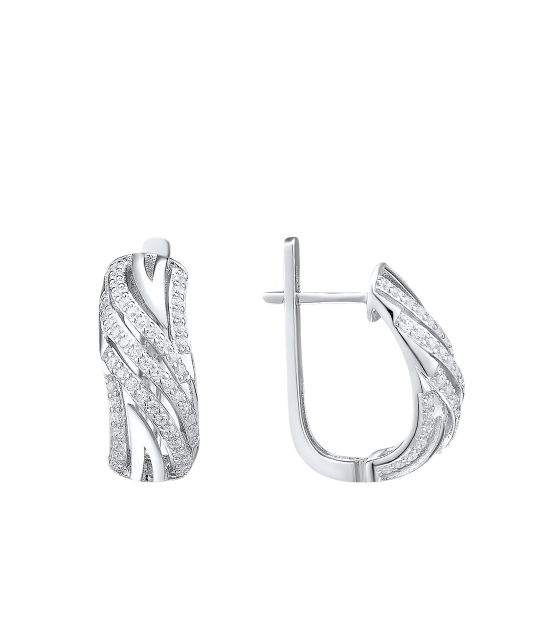 Hõbekõrvarõngad tsirkoonidega