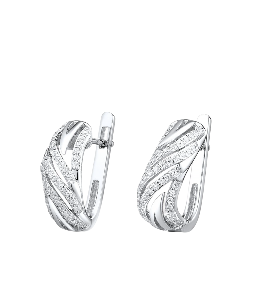 Hõbekõrvarõngad tsirkoonidega