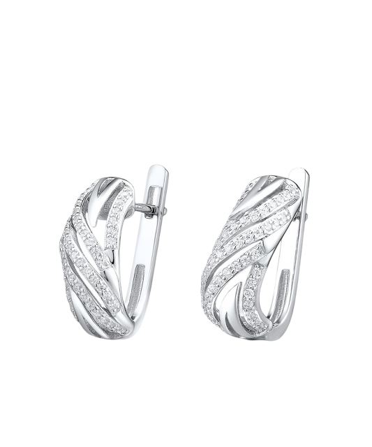 Серьги из серебра с цирконами