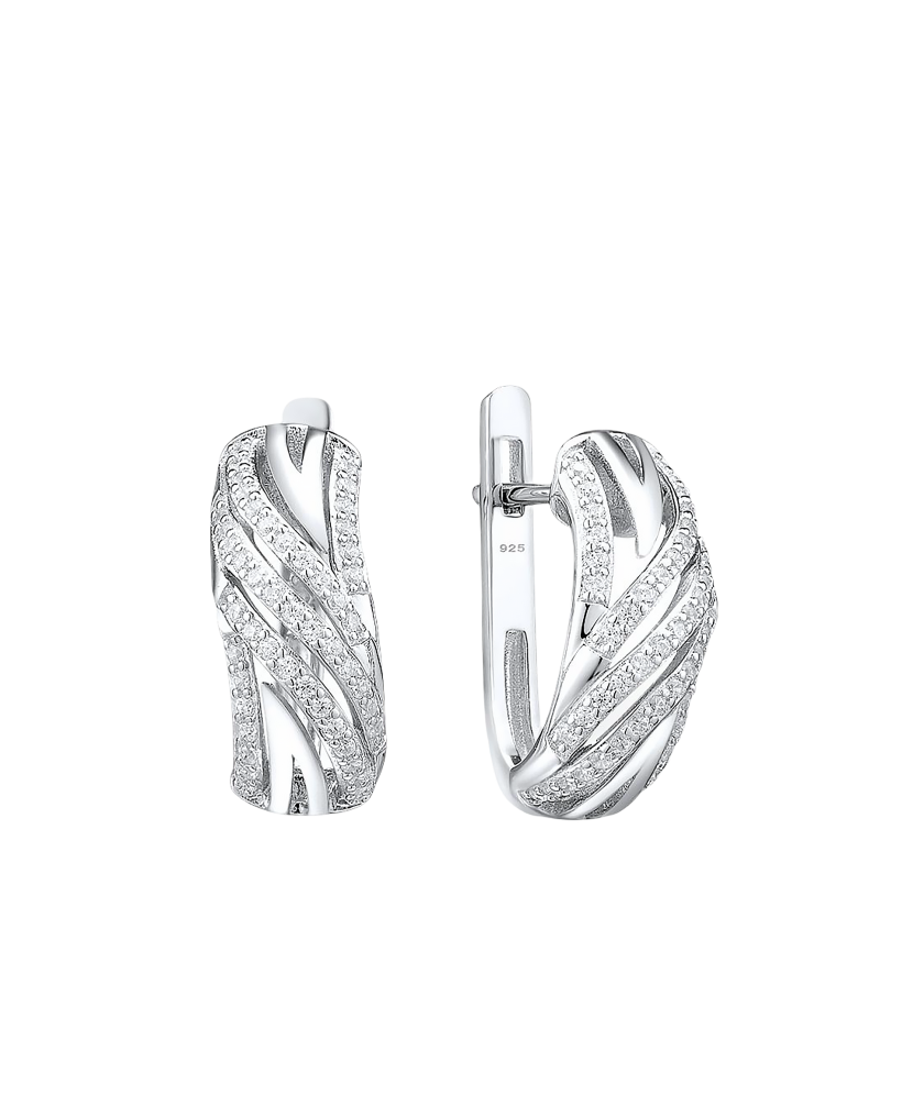 Hõbekõrvarõngad tsirkoonidega