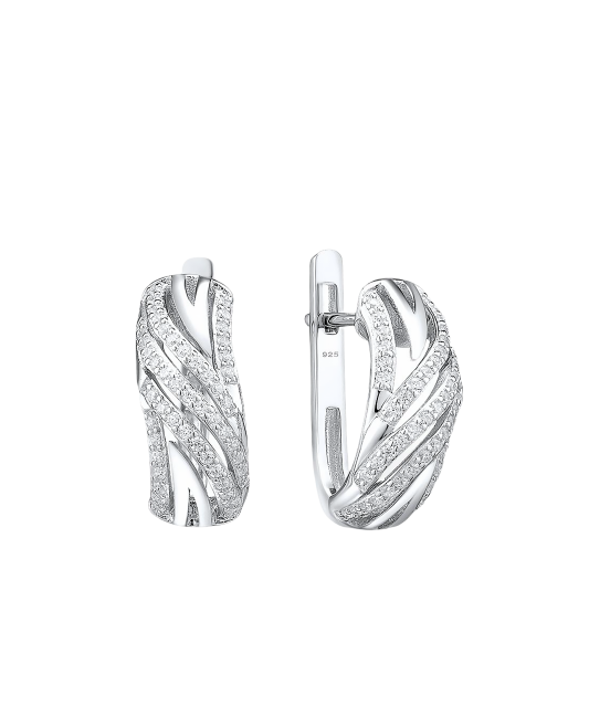 Hõbekõrvarõngad tsirkoonidega