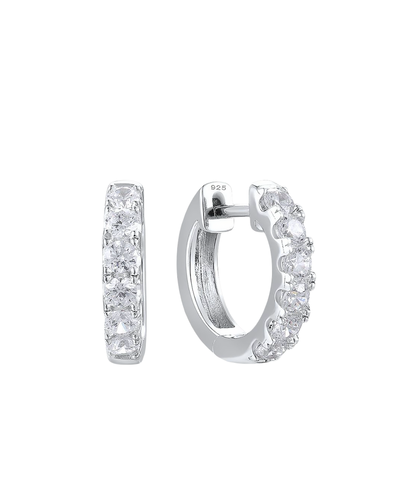 Hõbekõrvarõngad tsirkoonidega