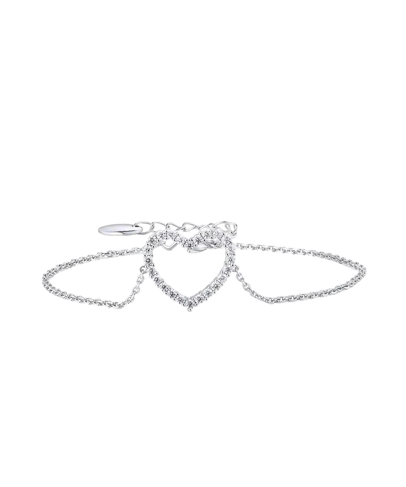 Hõbekäevõru tsirkoonidega "Süda"