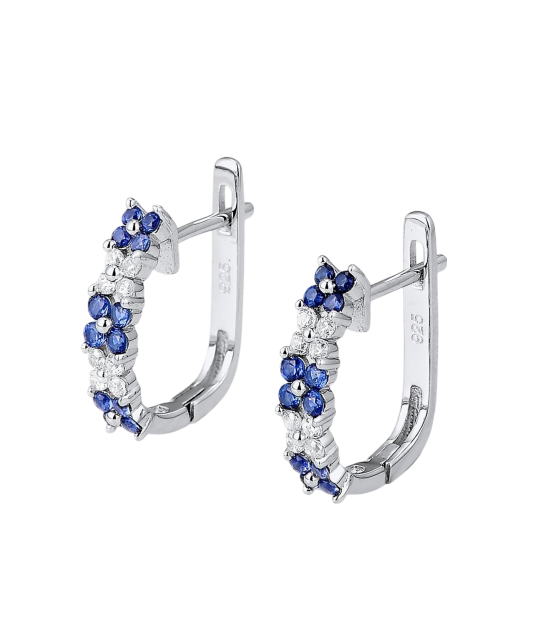 Серьги из серебра с цирконами