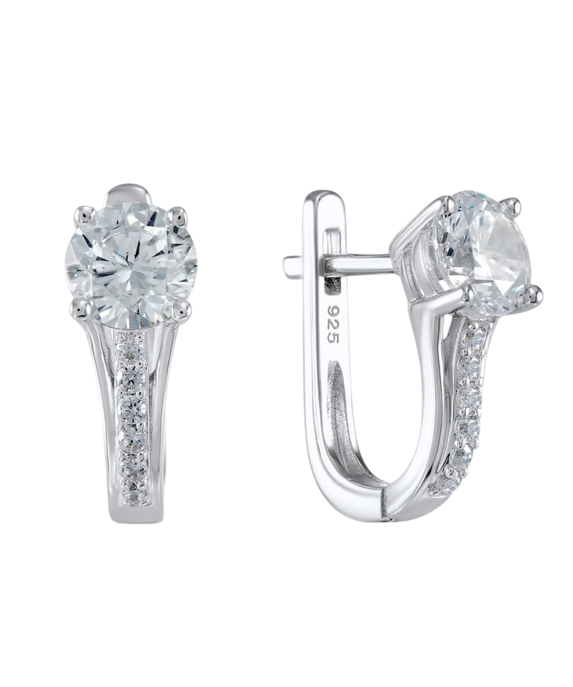 Hõbekõrvarõngad tsirkoonidega