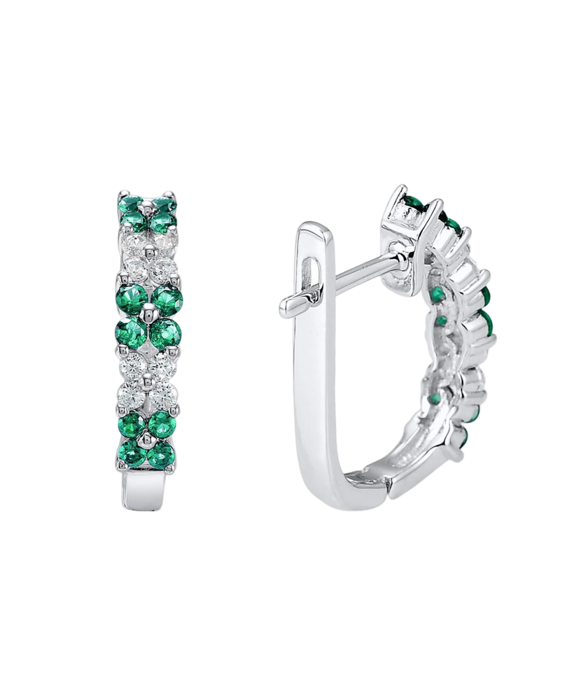 Hõbekõrvarõngad tsirkoonidega