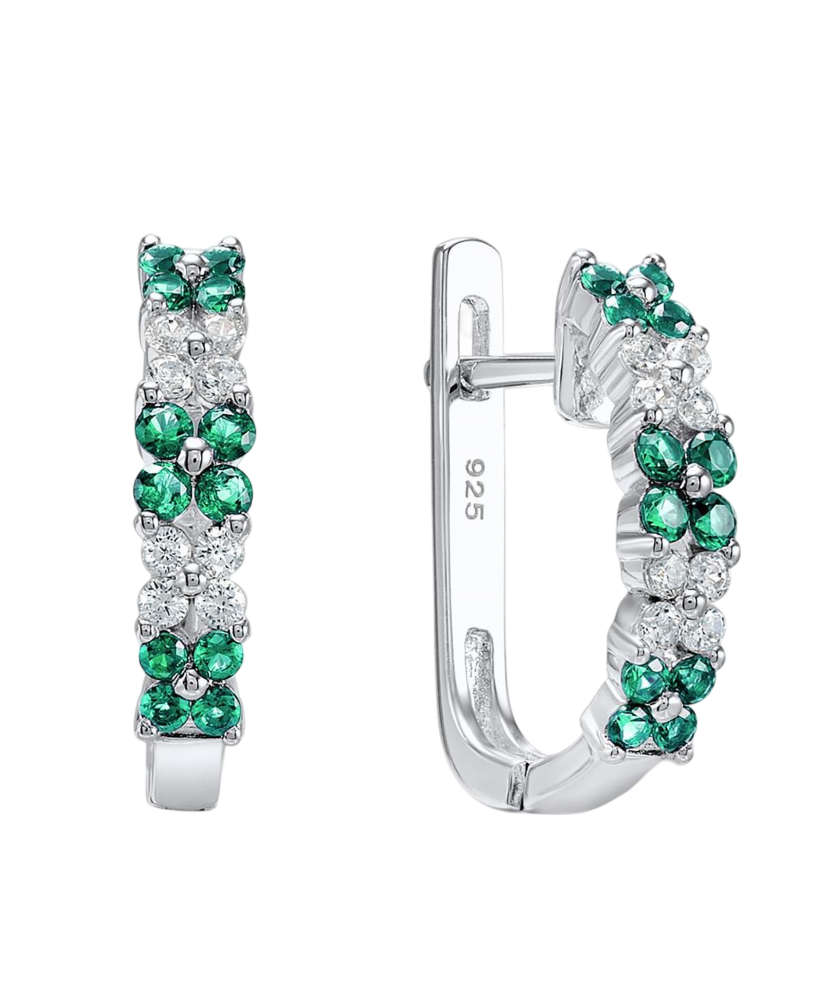 Серьги из серебра с цирконами