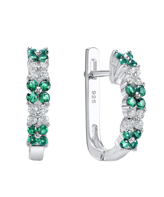 Hõbekõrvarõngad tsirkoonidega