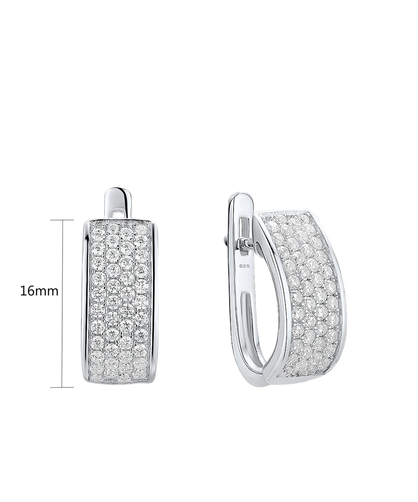 Hõbekõrvarõngad tsirkoonidega