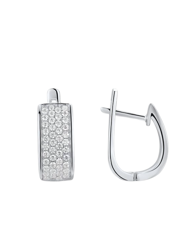 Hõbekõrvarõngad tsirkoonidega