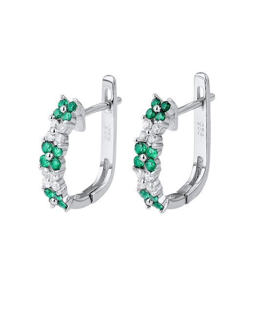 Hõbekõrvarõngad tsirkoonidega