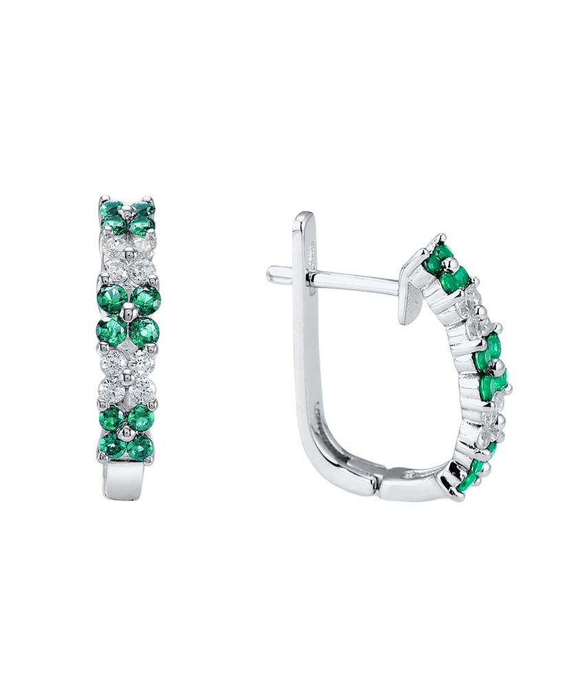 Hõbekõrvarõngad tsirkoonidega