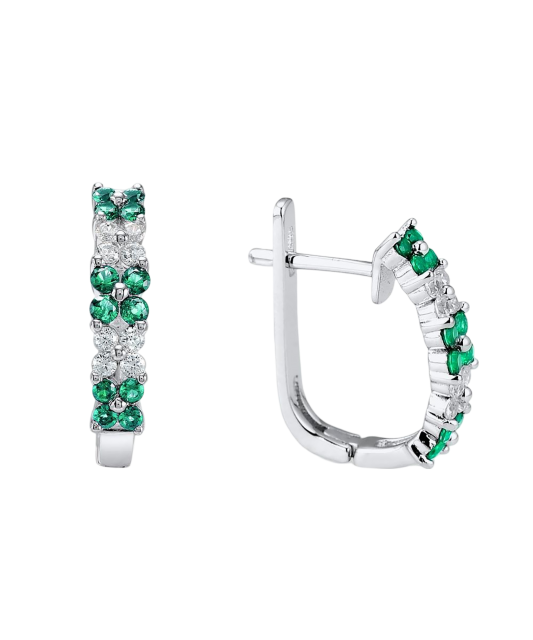 Hõbekõrvarõngad tsirkoonidega