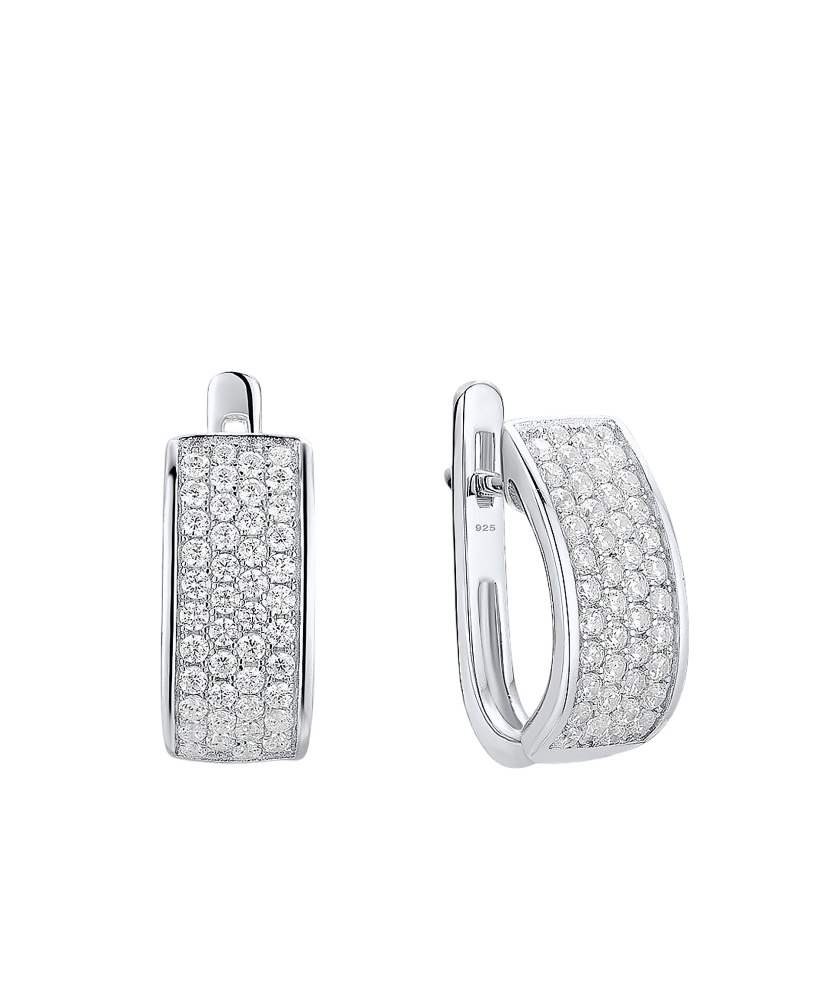 Hõbekõrvarõngad tsirkoonidega