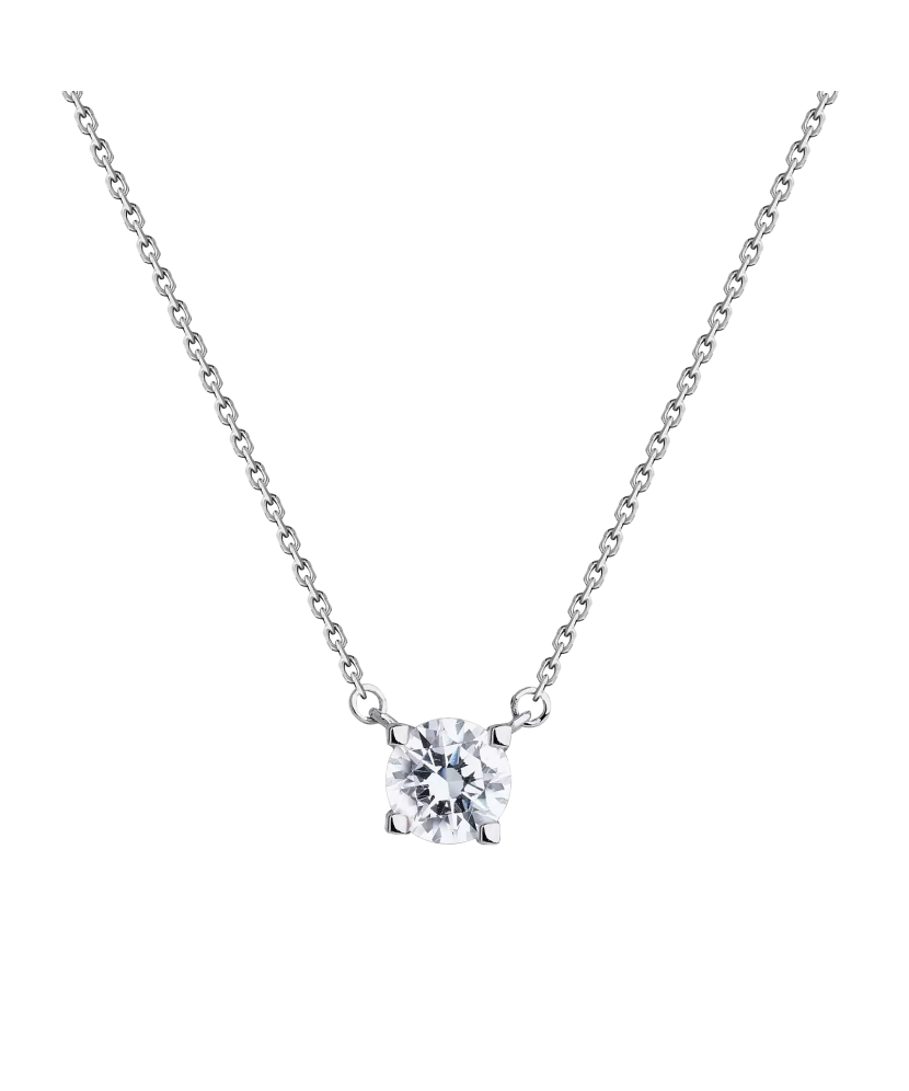 Цепочка из белого золота с подвеской из циркона