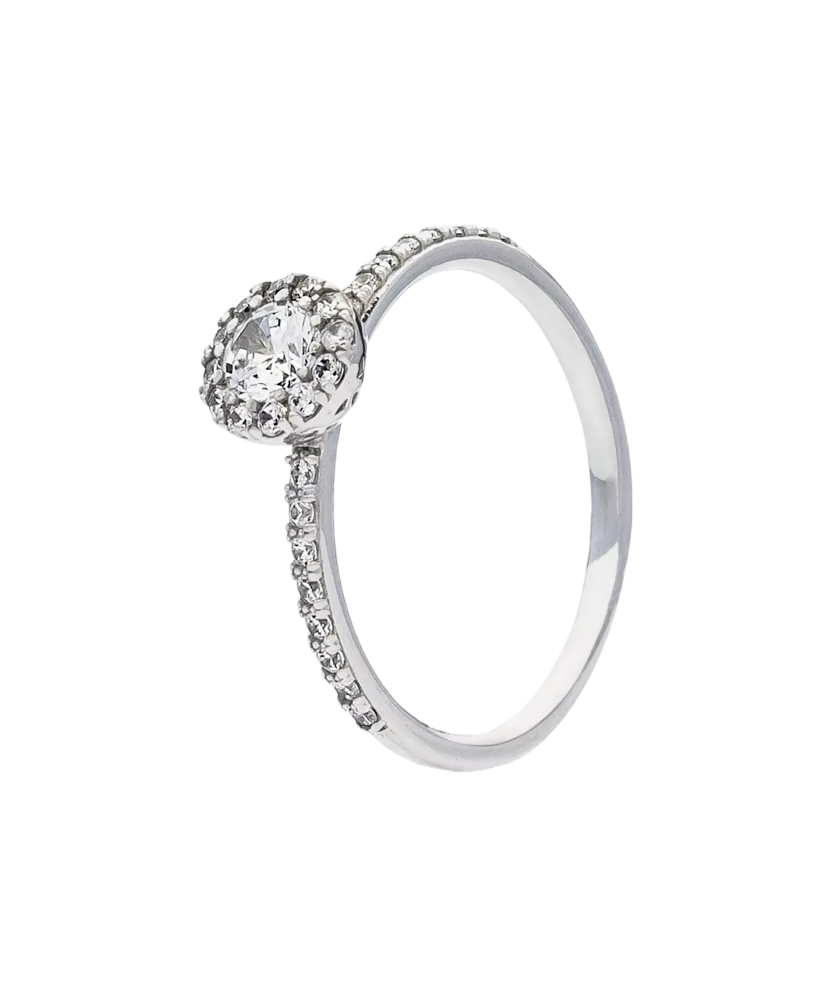 Valgest kullast sõrmus tsirkoonidega Goldinga I3-ISZFOR6R4271-W-FCZ