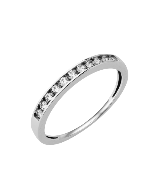 Valgest kullast sõrmus tsirkoonidega