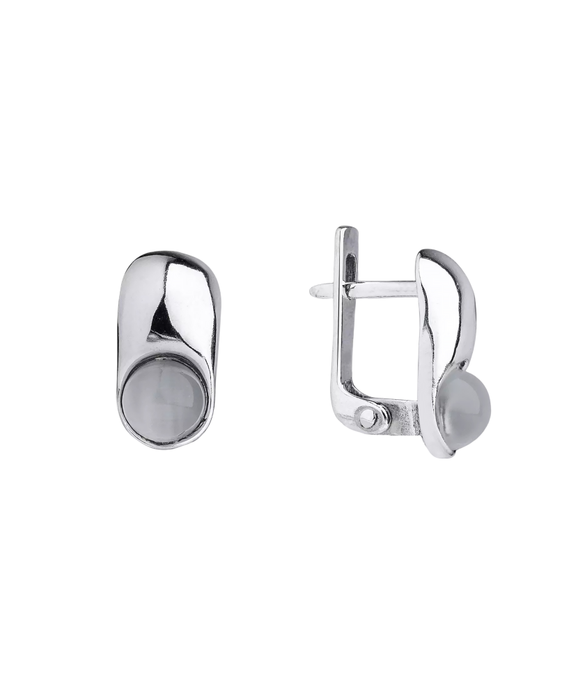 Hõbekõrvarõngad kassisilma kiviga