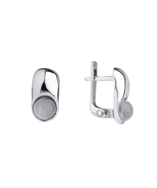 Hõbekõrvarõngad kassisilma kiviga