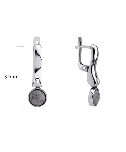 Hõbekõrvarõngad  Jaspisega